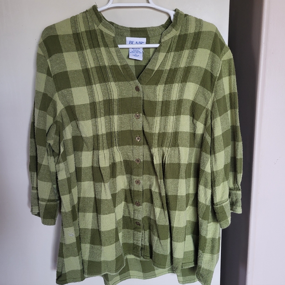 Vintage 90s Blair Flannel Blouse